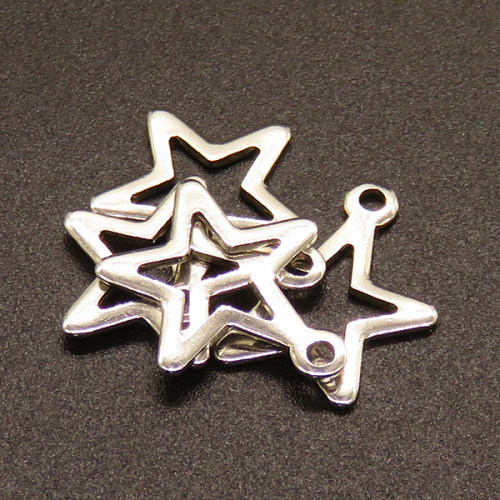 304 Stainless Steel Pendants,Star,True color,12mm,Hole:1.2mm,about 0.3g/pc,100 pcs/package,XFPC02149vabhl-611