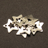 304 Stainless Steel Pendants,Star,True color,10mm,Hole:1mm,about 0.1g/pc,100 pcs/package,XFPC02151vabhb-611