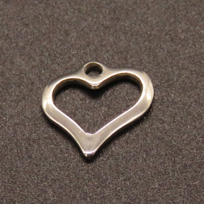 304 Stainless Steel Pendants,Heart,True color,11x11mm,Hole:1.2mm,about 0.25g/pc,100 pcs/package,XFPC02193vabhb-611