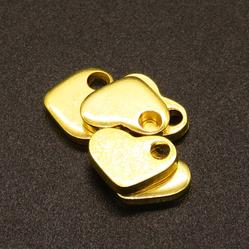 304 Stainless Steel Pendants,Heart,Vacuum plating Gold,9x7mm,Hole:1.5mm,about 0.5g/pc,100 pcs/package,XFPC02199vabjb-611