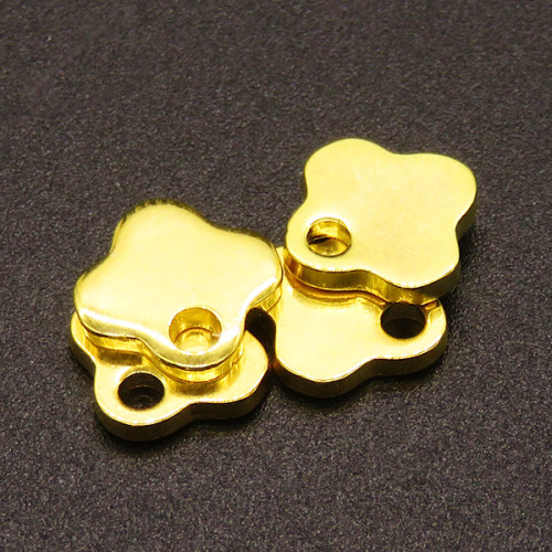 304 Stainless Steel Pendants,Four leaf clover,Vacuum plating Gold,10x10mm,Hole:2mm,about 0.6g/pc,100 pcs/package,XFPC02203vabjb-611