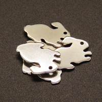 304 Stainless Steel Pendants,Rabbit,True color,16x11mm,Hole:0.5mm,about 0.5g/pc,100 pcs/package,XFPC02205vabhl-611