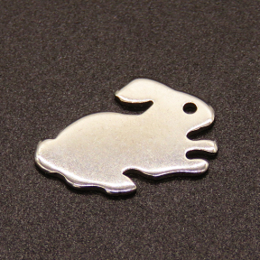 304 Stainless Steel Pendants,Rabbit,True color,16x11mm,Hole:0.5mm,about 0.5g/pc,100 pcs/package,XFPC02205vabhl-611
