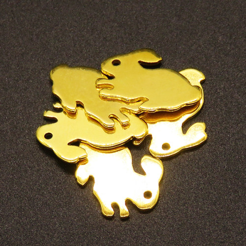 304 Stainless Steel Pendants,Rabbit,Vacuum plating Gold,16x11mm,Hole:0.5mm,about 0.5g/pc,100 pcs/package,XFPC02207vabkb-611