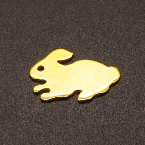 304 Stainless Steel Pendants,Rabbit,Vacuum plating Gold,16x11mm,Hole:0.5mm,about 0.5g/pc,100 pcs/package,XFPC02207vabkb-611