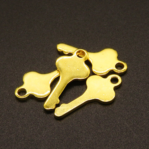 304 Stainless Steel Pendants,Key,Vacuum plating Gold,24x11mm,Hole:2mm,about 1.3g/pc,100 pcs/package,XFPC02209vabnb-611