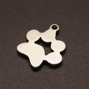 304 Stainless Steel Pendants,Dog Footprints,True color,20x19mm,Hole:2mm,about 3g/pc,50 pcs/package,XFPC02213aahl-611