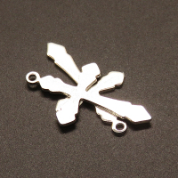 304 Stainless Steel Pendants,Cross,True color,36x22mm,Hole:1.8mm,about 1.8g/pc,100 pcs/package,XFPC02285vabkb-611