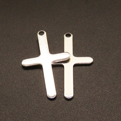 304 Stainless Steel Pendants,Cross,True color,38x22mm,Hole:2mm,about 1.9g/pc,100 pcs/package,XFPC02293vabkb-611
