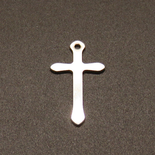 304 Stainless Steel Pendants,Cross,True color,24x13mm,Hole:1mm,about 0.4g/pc,100 pcs/package,XFPC02296vabkb-611