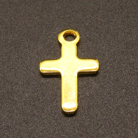 304 Stainless Steel Pendants,Cross,Vacuum plating Gold,21x12mm,Hole:2mm,about 0.7g/pc,100 pcs/package,XFPC02299vablb-611