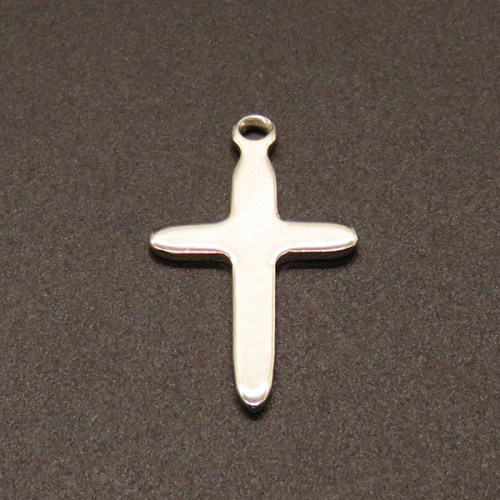 304 Stainless Steel Pendants,Cross,True color,28x16mm,Hole:1.5mm,about 1g/pc,100 pcs/package,XFPC02306vabjb-611