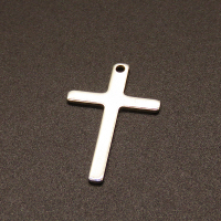 304 Stainless Steel Pendants,Cross,True color,25x16mm,Hole:1mm,about 0.7g/pc,100 pcs/package,XFPC02309vabil-611