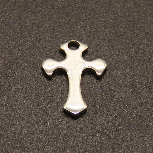 304 Stainless Steel Pendants,Cross,True color,8x12mm,Hole:1mm,about 0.2g/pc,100 pcs/package,XFPC02311vabhb-611