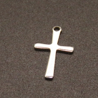 304 Stainless Steel Pendants,Cross,True color,15x9mm,Hole:1mm,about 0.2g/pc,100 pcs/package,XFPC02317vabhl-611