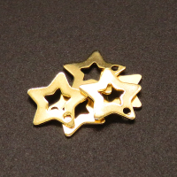 304 Stainless Steel Pendants,Star,Vacuum plating Gold,10mm,Hole:1mm,about 0.15g/pc,100 pcs/package,XFPC02327vabjb-611