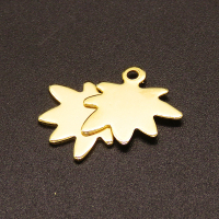 304 Stainless Steel Pendants,Maple Leaf,Vacuum plating Gold,11x15mm,Hole:1.2mm,about 0.6g/pc,100 pcs/package,XFPC02343vabjl-611