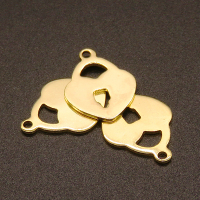 304 Stainless Steel Pendants,Heart Padlock,Vacuum plating Gold,17x13mm,Hole:1.2mm,about 0.6g/pc,100 pcs/package,XFPC02347vabjl-611