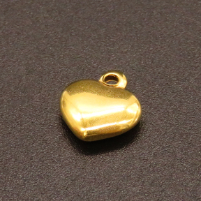 304 Stainless Steel Pendants,Heart,Vacuum plating Gold,10x9mm,Hole:1.2mm,about 1g/pc,50 pcs/package,XFPC02367aahi-611