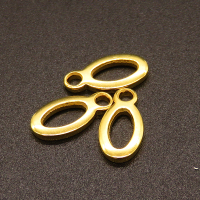 304 Stainless Steel Pendants,Oval,Vacuum plating Gold,10x6mm,Hole:2mm,about 0.38g/pc,100 pcs/package,XFPC02383vabkb-611
