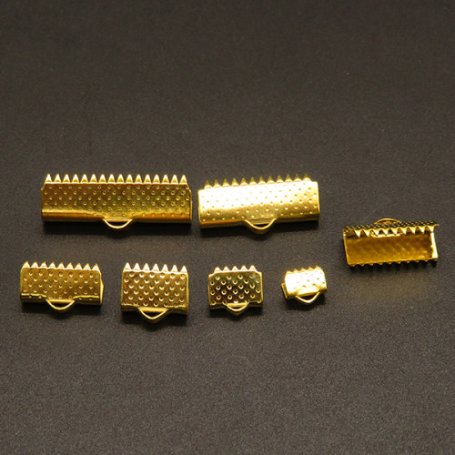 304 Stainless Steel Ribbon Crimp Ends,Rectangle,Vacuum plating Gold,25x8mm,Hole:1.2x3.5mm,about 1.1g/pc,100 pcs/package,XFT00082vabob-611