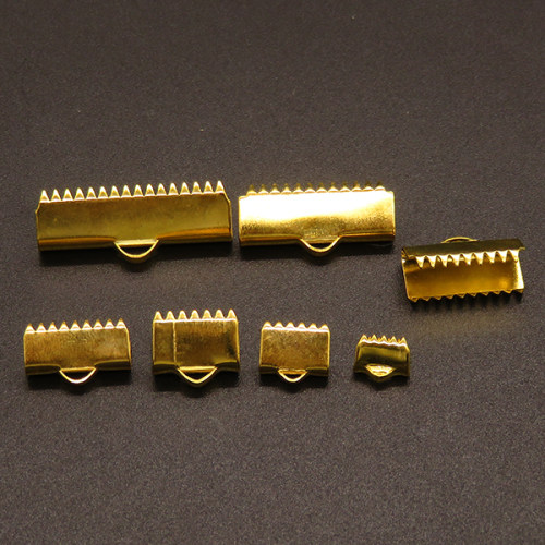 304 Stainless Steel Ribbon Crimp Ends,Rectangle,Vacuum plating Gold,25x8mm,Hole:1x4.5mm,about 1.15g/pc,100 pcs/package,XFT00084vabob-611