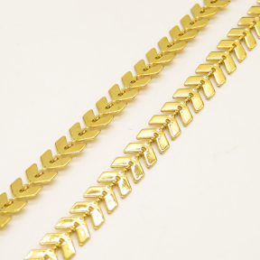 304 Stainless steel Chain,Cobs Chains,Vacuum plating gold,6mm,about 925g/package,50 m/package,XMC00198vbmb-G015