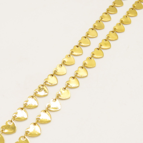 304 Stainless steel Chain,Links Chains,Heart Sequin Chains,Soldered,Vacuum plating gold,7mm,about 1175g/package,50 m/package,XMC00201bbml-G015