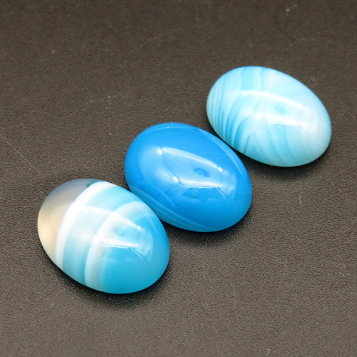 Natural Agate Cabochons,Oval,Dyed,Blue,6x12x15mm,about 1.9g/pc,1 pc/package,XFCA00037aahj-L001