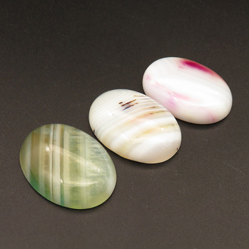 Natural Agate Cabochons,Oval,Dyed,Random mixed color,8x22x30mm,about 6.9g/pc,1 pc/package,XFCA00039vaii-L001