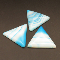 Natural Agate Cabochons,Suede Triangle,Dyed,Blue,7x44x44mm,about 12.8g/pc,1 pc/package,XFCA00054vbmb-L001