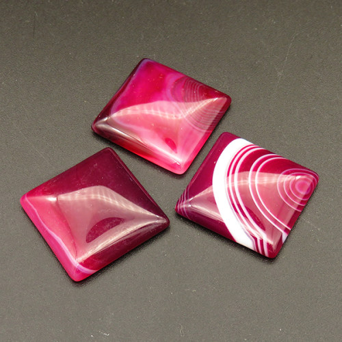 Natural Agate Cabochons,Suede Square,Dyed,Rose Red,4.5x21x21mm,about 4.3g/pc,1 pc/package,XFCA00058vail-L001