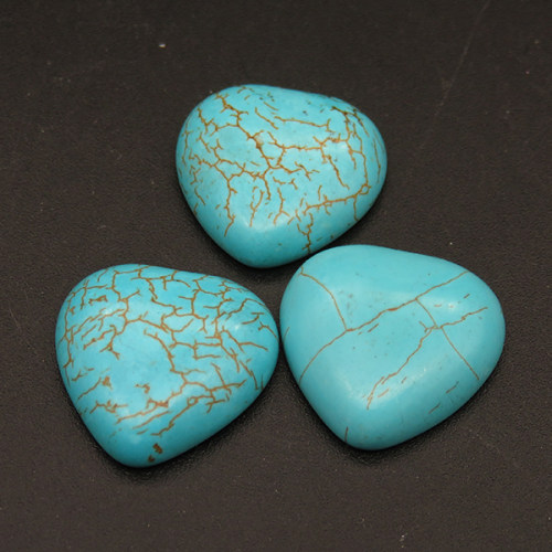 Natural Black Line Turquoise Cabochons,Suede Heart,Blue,5x17.5x18mm,about 2.5g/pc,1 pc/package,XFCA00081aahl-L001