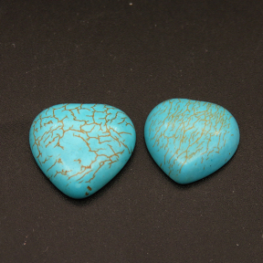 Natural Black Line Turquoise Cabochons,Suede Heart,Blue,5x17.5x18mm,about 2.5g/pc,1 pc/package,XFCA00081aahl-L001