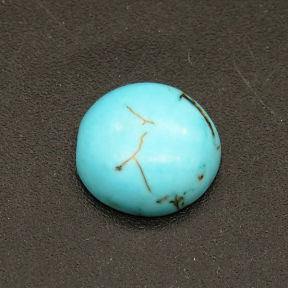 Natural Black Line Turquoise Cabochons,Suede Round,Blue,4x10mm,about 0.8g/pc,1 pc/package,XFCA00084vabmb-L001