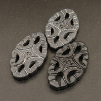 Natural Alabaster Filigree Joiners,Horse eye,Dyed,Black,4.5x21x35mm,about 5.2g/pc,1 pc/package,XFCA00093bhva-L001