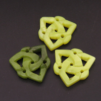 Natural Alabaster Filigree Joiners,Triangle,Dyed,Green,4x26x26mm,about 3.8g/pc,1 pc/package,XFCA00099bbov-L001