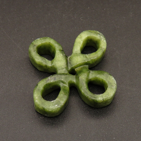 Natural Alabaster Filigree Joiners,Chinese Knot,Dyed,Green,4x33x33mm,about 4.0g/pc,1 pc/package,XFCA00101bbov-L001