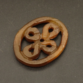 Natural Alabaster Filigree Joiners,Chinese Knot,Oval,Dyed,Dark Brown,4x25x32mm,about 3.8g/pc,1 pc/package,XFCA00111bbov-L001