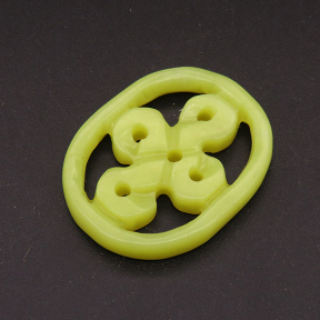 Natural Alabaster Filigree Joiners,Chinese Knot,Oval,Dyed,Green,5x27x34mm,about 5.6g/pc,1 pc/package,XFCA00113bbov-L001