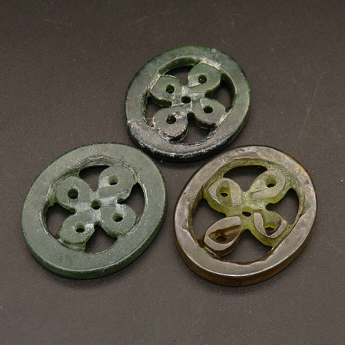 Natural Alabaster Filigree Joiners,Chinese Knot,Oval,Dyed,Dark Green,4x30x35mm,about 6.0g/pc,1 pc/package,XFCA00115bbov-L001