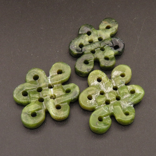 Natural Alabaster Filigree Joiners,Chinese Knot,Dyed,Green,4x23x32mm,about 3.6g/pc,1 pc/package,XFCA00127bbov-L001