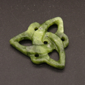 Natural Alabaster Filigree Joiners,Triangle,Dyed,Green,3x28x29mm,about 2.9g/pc,1 pc/package,XFCA00129bbov-L001