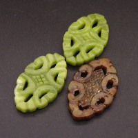 Natural Alabaster Filigree Joiners,Horse eye,Dyed,Random mixed color,4x21x34mm,about 5.8g/pc,1 pc/package,XFCA00131bbov-L001