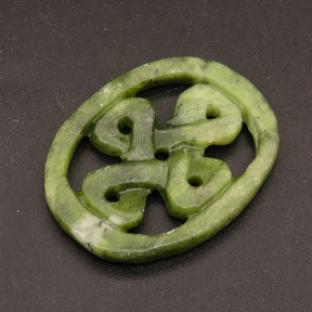 Natural Alabaster Filigree Joiners,Chinese Knot,Oval,Dyed,Green,3x26x33.5mm,about 4.2g/pc,1 pc/package,XFCA00133bbov-L001