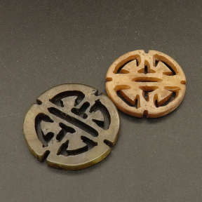 Natural Alabaster Filigree Joiners,Flat Round,Hollow,Dyed,Brown,3x28mm,about 3.1g/pc,1 pc/package,XFCA00135bbov-L001