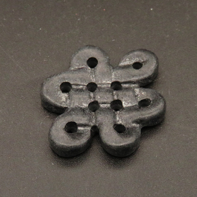 Natural Alabaster Filigree Joiners,Chinese Knot,Dyed,Black,4x24x30.5mm,about 4.1g/pc,1 pc/package,XFCA00138bbov-L001