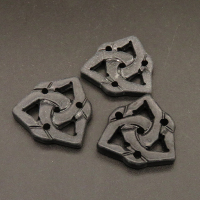 Natural Alabaster Filigree Joiners,Triangle,Dyed,Black,4x25x27mm,about 3.9g/pc,1 pc/package,XFCA00140bbov-L001