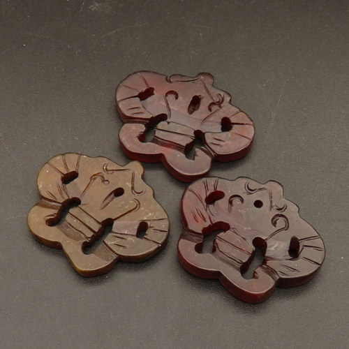 Natural Alabaster Filigree Joiners,Irregular,Dyed,Brown,5x24x36mm,about 7.8g/pc,1 pc/package,XFCA00142bbov-L001