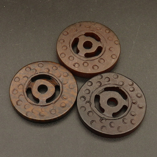 Natural Alabaster Filigree Joiners,Flat Round,Wheel,Dyed,Brown,5x30mm,about 7.4g/pc,1 pc/package,XFCA00148bbov-L001